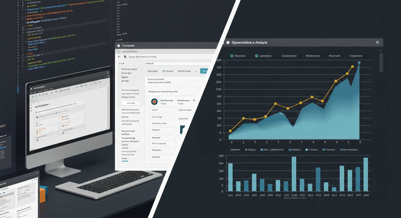 ECサイトの構築画面と運営分析グラフのイメージ